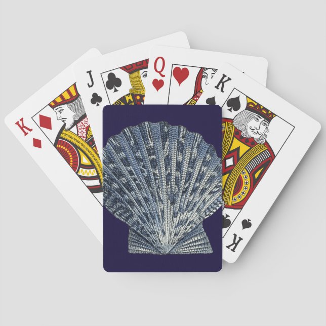 Indigo-Muscheln VIII Spielkarten (Rückseite)