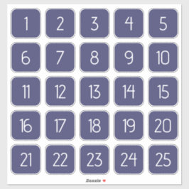 Indigo Navy Blue Custom Square Number Stickers  Aufkleber