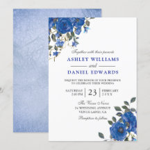 Indigo Navy Midnight Blue Floral Wedding