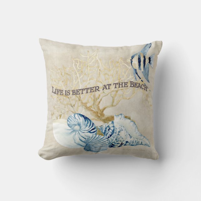 Indigo Ocean Life ist besser an den Muscheln Kissen (Vorderseite)