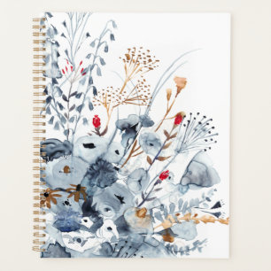 Indigo & Ochre - Fleurs aquarelles