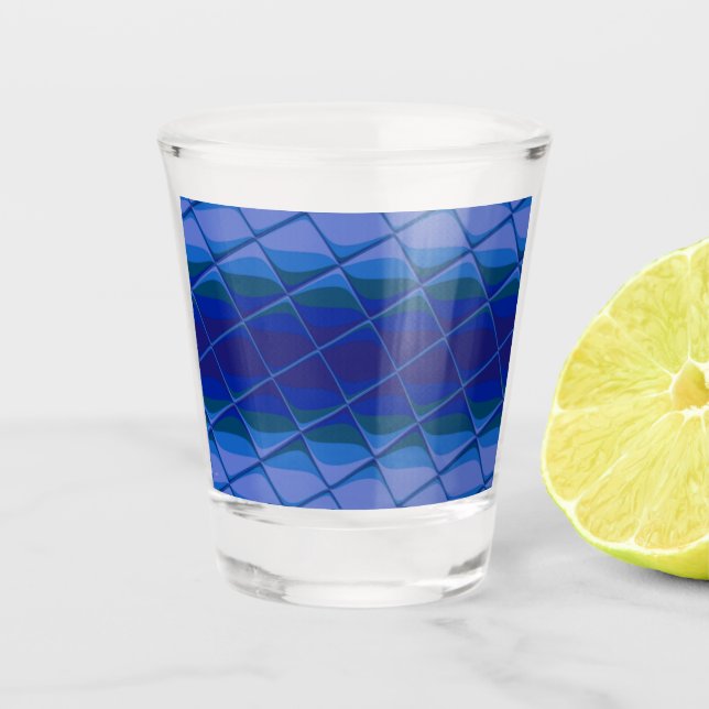 Indigo-Palette Schnapsglas (Vorderseite)