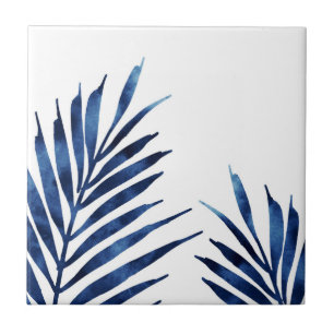 Indigo Palm Fronds Fliese