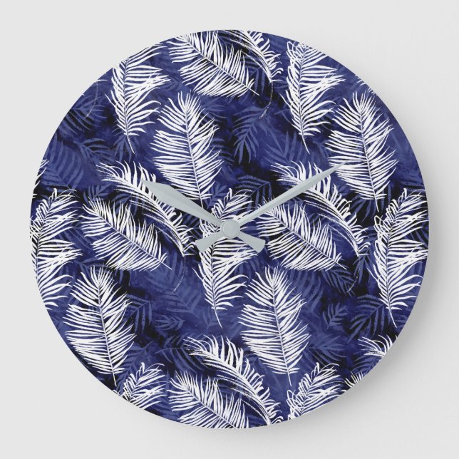 Indigo Palms Große Wanduhr (Vorderseite)