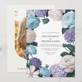 Indigo-Petale, Blaue Hortensie und Frostperlen-Hoc Einladung