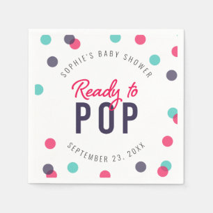 Indigo Pink Aquamarin Confetti Bereit zum Pop Kind Serviette