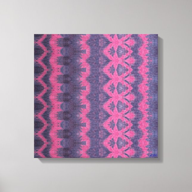 Indigo Pink Stretched Canvas Print Leinwanddruck (Vorderseite)