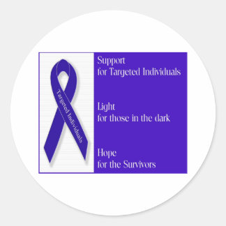 Indigo Ribbon Runder Aufkleber