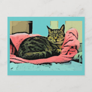 Indigo Robe Snuggle Cartoon Postkarte