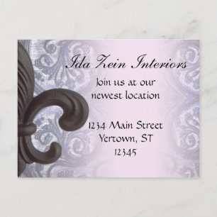 "indigo/Rose" eiserne Lilie BUSINESS POSTCARD Einladungspostkarte