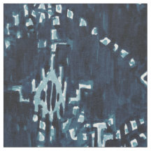 Indigo SatellitenIkat Stammes- Aquarell