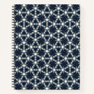 Indigo-Schnee-Blumen-Gitter Notizbuch