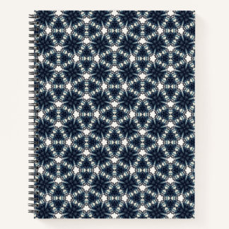 Indigo-Schnee-Blumen-Gitter Notizbuch