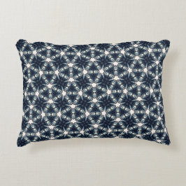 Indigo-Schneeflower-Gitter Dekokissen