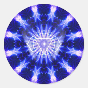 Indigo Scout Mandala Runder Aufkleber