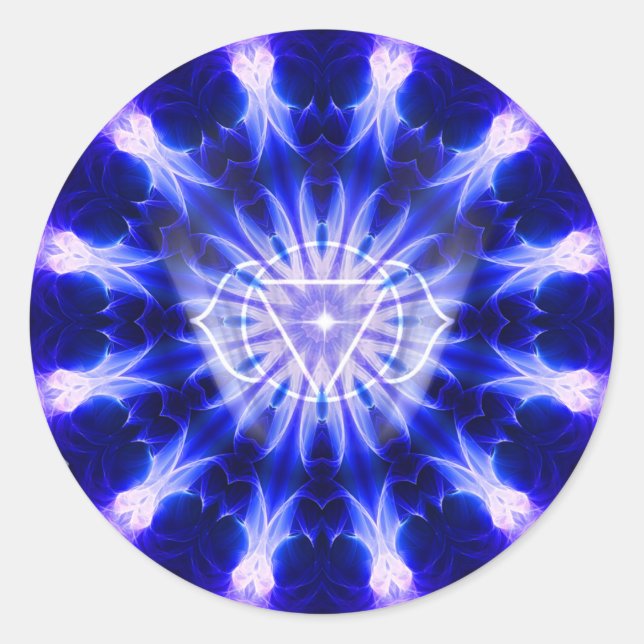 Indigo Scout Mandala Runder Aufkleber (Vorderseite)