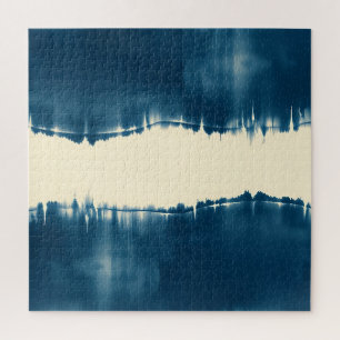 Indigo Shibori Abstrakte Moderne Horizontal