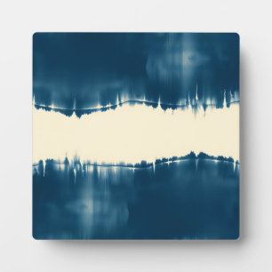Indigo Shibori Abstrakte Moderne Horizontal Fotoplatte