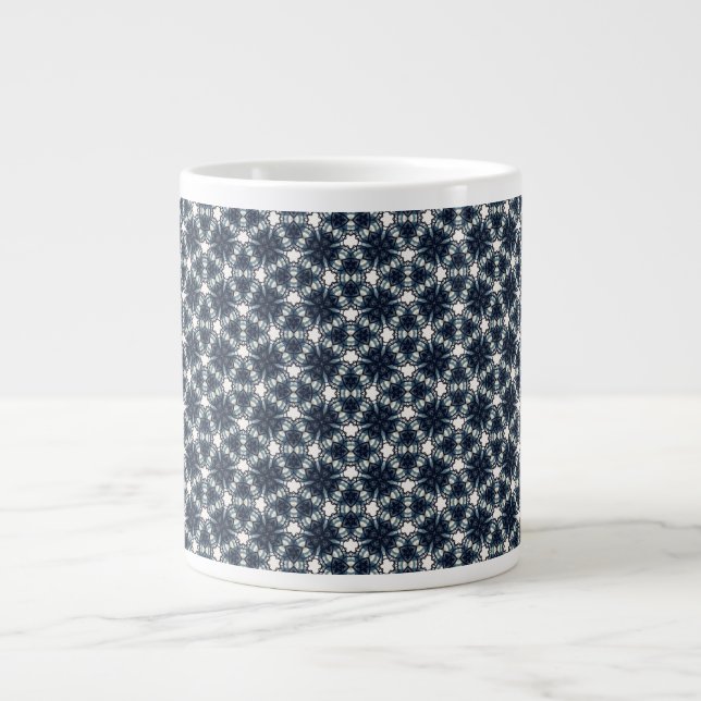Indigo Snowflower Lattice Jumbo-Tasse (Vorderseite)