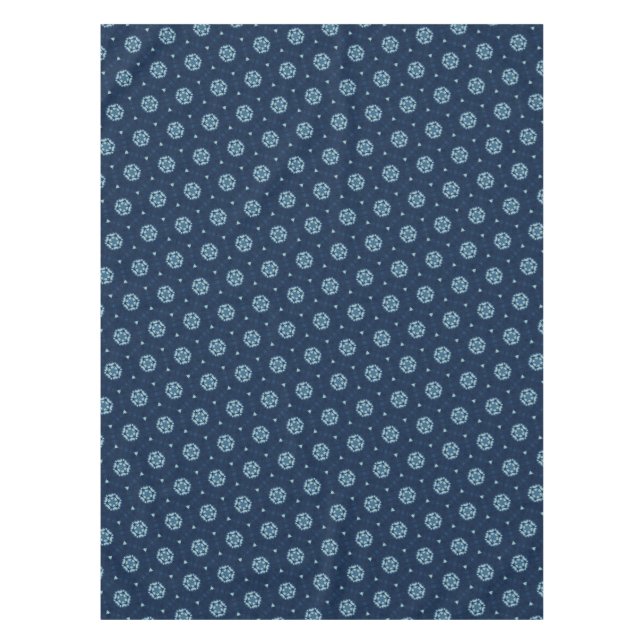 Indigo Spirit: Boho African Geometry Tischdecke (Vorderseite)