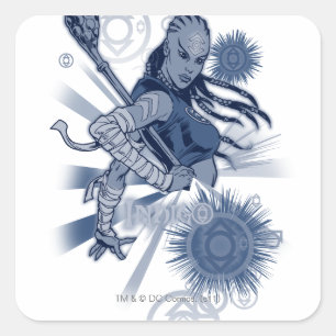 Indigo-Stamm 10 Quadratischer Aufkleber