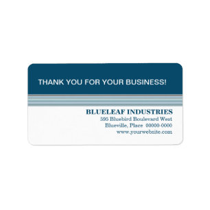 Indigo Stripes Business Dankeschön Label Adressaufkleber