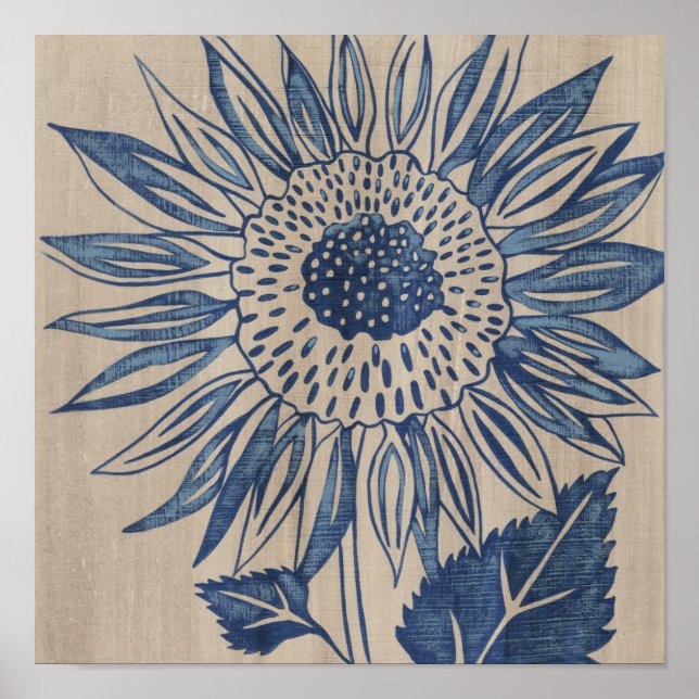 Indigo Sunflower Poster (Vorne)