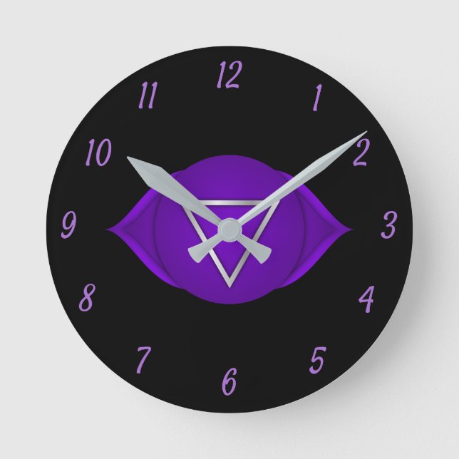 Indigo Third Eye Chakra Chi Zen Yoga Spiritual Runde Wanduhr (Vorderseite)