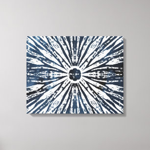 Indigo-Tinten-Radialstrahl-Motiv Leinwanddruck