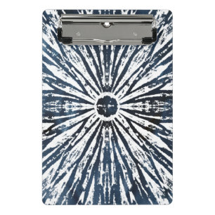 Indigo-Tinten-Radialstrahl-Motiv Mini Klemmbrett