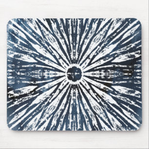 Indigo-Tinten-Radialstrahl-Motiv Mousepad