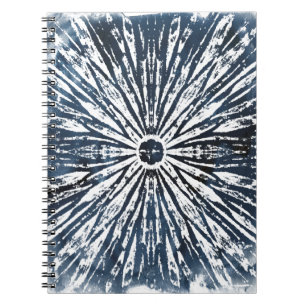 Indigo-Tinten-Radialstrahl-Motiv Notizblock