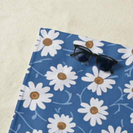 Indigo Traum Gänseblümchen Strandtuch