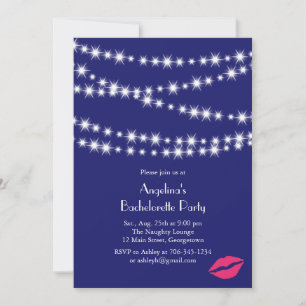 Indigo Twinkle Lights Junggeselinnen-Abschied Einladung