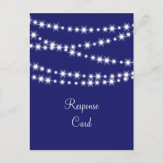 Indigo Twinkle Lights UAWG Einladungspostkarte (Vorderseite)
