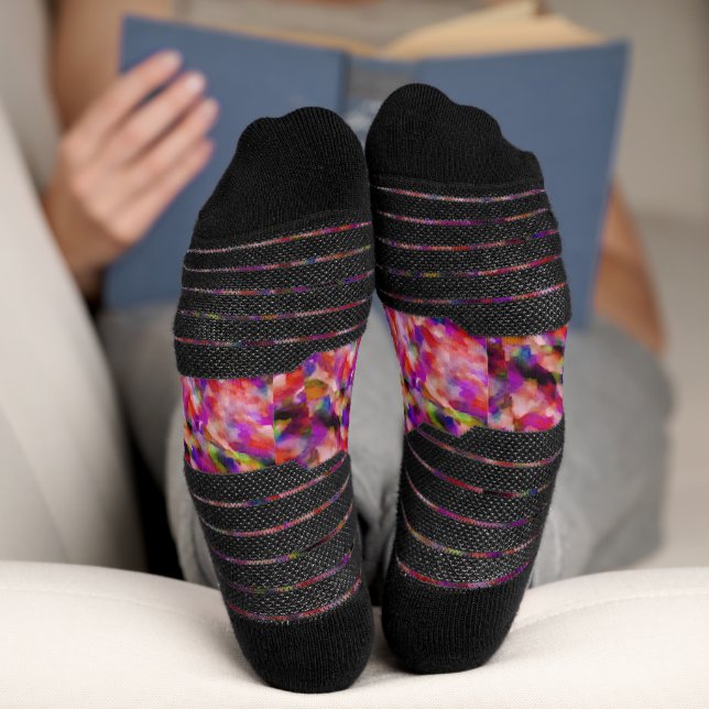 Indigo- und violette Kunstwerke Socken (Unterseite)
