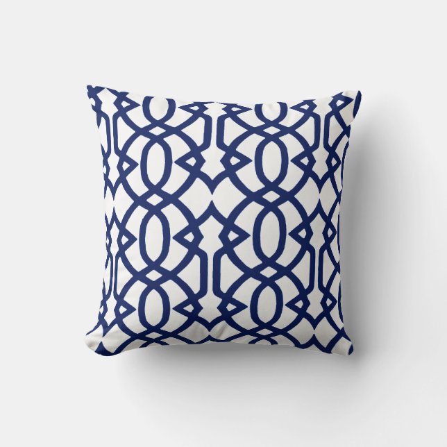 Indigo und Weiß Kissen (Vorderseite)
