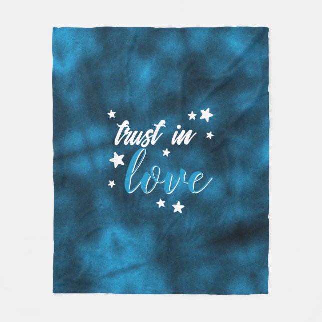 Indigo "Vertraue der Liebe" Fleecedecke (Vorderseite)