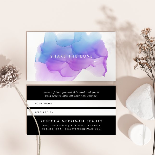 Indigo-Wasserfarbenlot | Verweisung Empfehlungskarte (Von Creator hochgeladen)