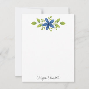 Indigo Watercolor Floral Swag 2 Mitteilungskarte