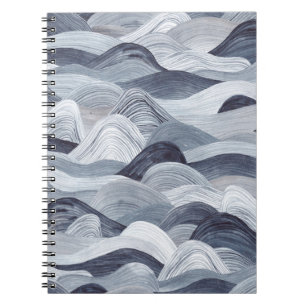 Indigo Watercolor Wave Nahtlos Notizblock