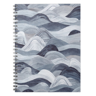 Indigo Watercolor Wave Nahtlos Notizblock