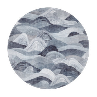 Indigo Watercolor Wave Nahtlos Schneidebrett