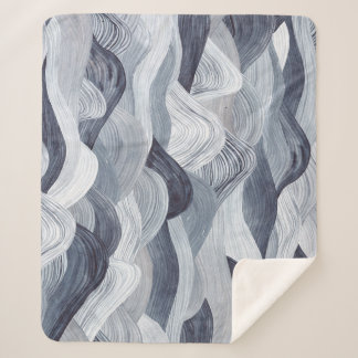 Indigo Watercolor Wave Nahtlos Sherpadecke