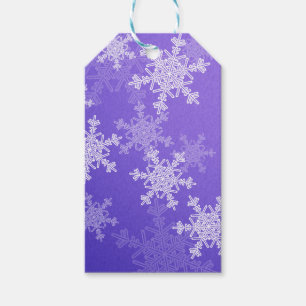 Indigo White Snowflakes Minimalistisch Weihnachten Geschenkanhänger