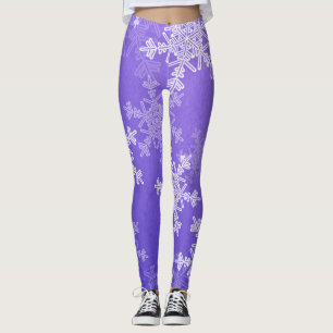 Indigo White Snowflakes Minimalistisch Weihnachten Leggings