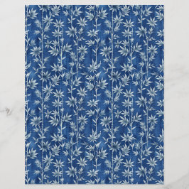 Indigoblau-shibori-Blumenmuster-Schriftzüge