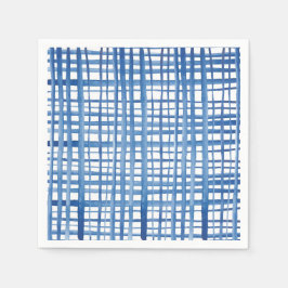 Indigoblau Shibori Wasserfarbenloses Rastermuster Serviette