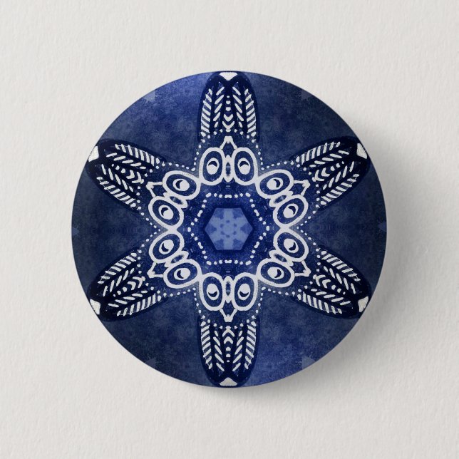 Indigoeulen Button (Vorderseite)