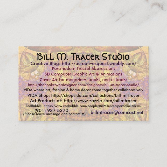 Indikator-Studio-Visitenkarte-Schluss 7 Bills M Visitenkarte (Vorderseite)